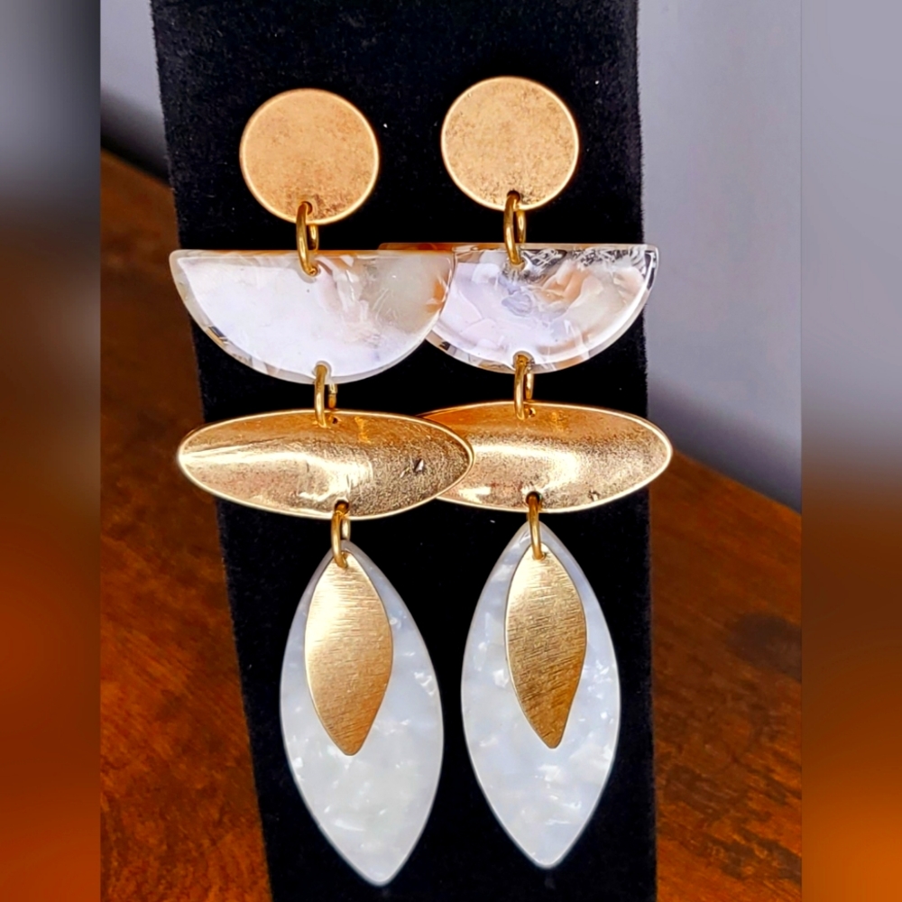 COPY - Marquise Worn Gold Earrings